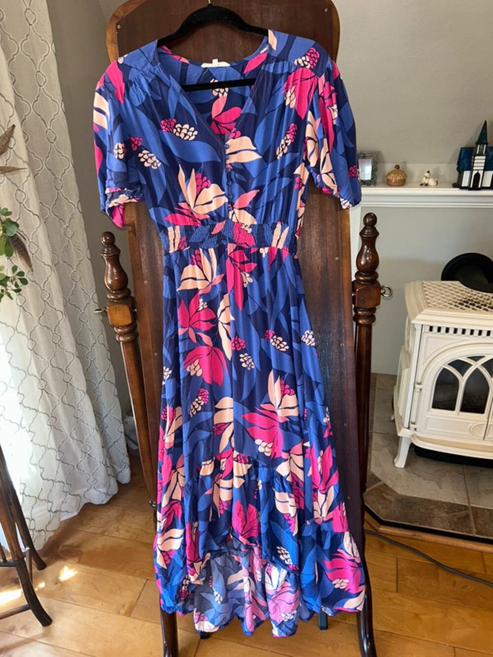 Abel the Label medium Anthropologie Santa Cruz midi dress high-low floral print
